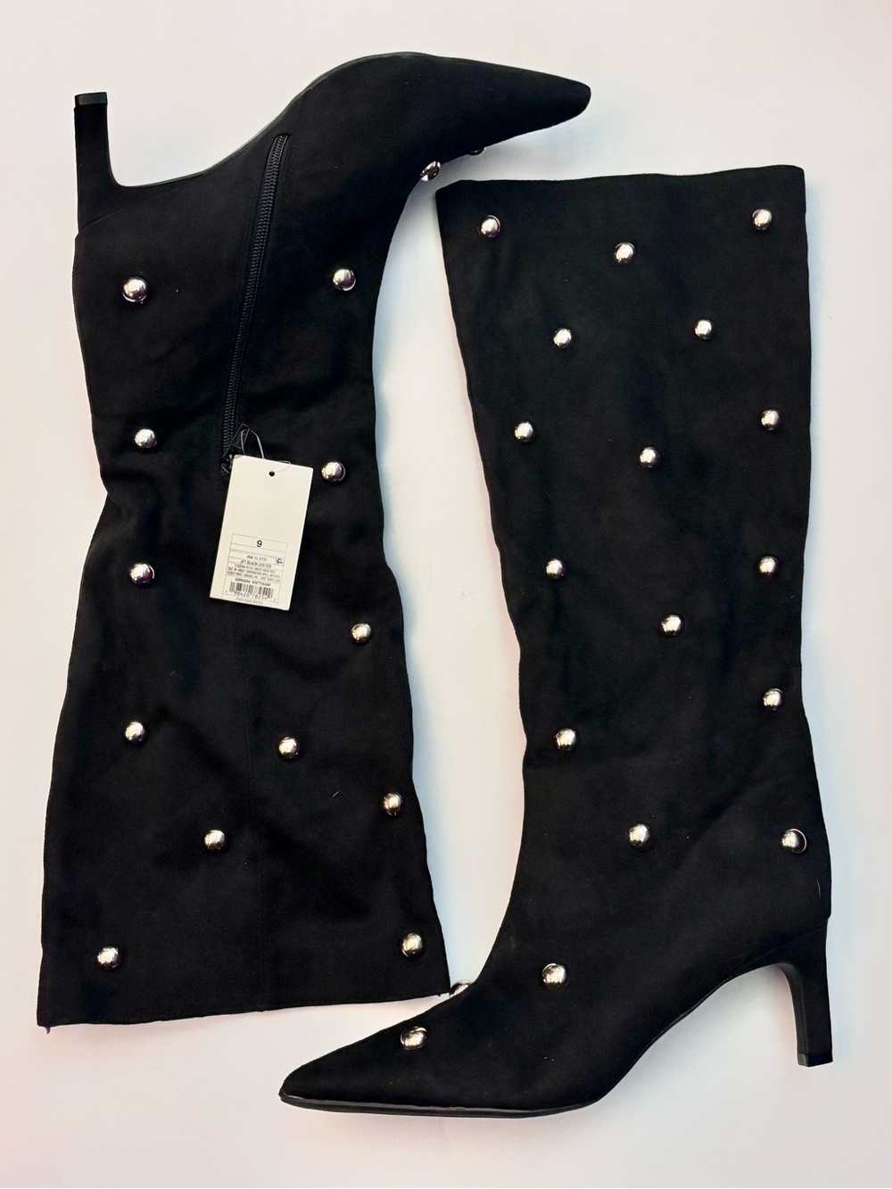 A New Day Black Studded Knee-High Pointed Toe Boots